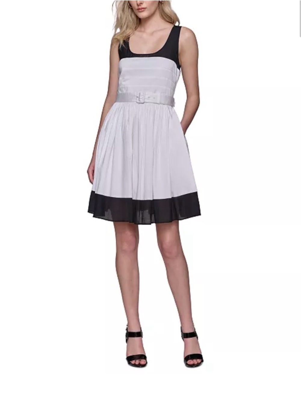 Karl Lagerfeld $158 Women's Square-Neck Belted Dress NEW 6